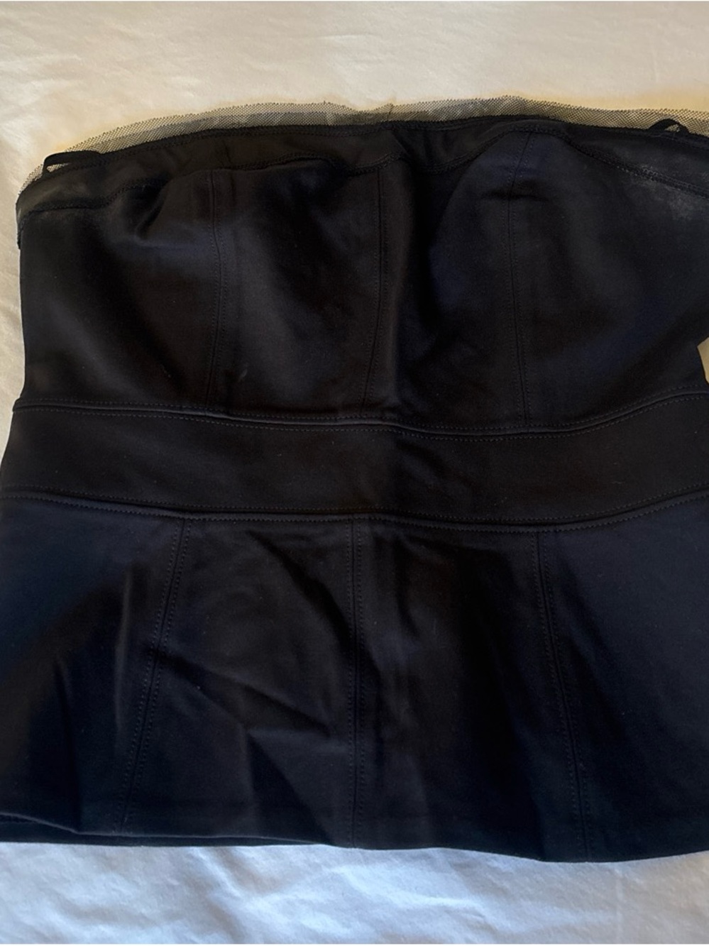 WHBM Strapless Black Peplum - Sleek Evening Top